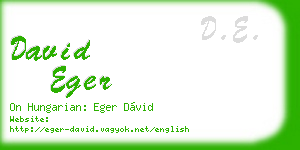 david eger business card